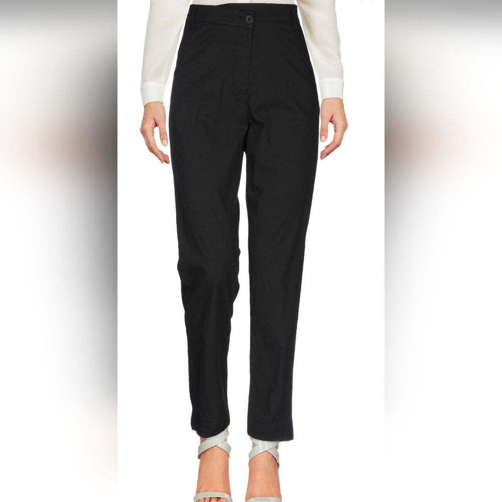 Manila Grace Women's Black Pants Cotton Casual Made in Italy Size 40 (S)